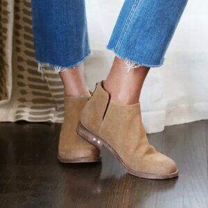 new  BEEK Suede Falcon Booties  Chestnut for women